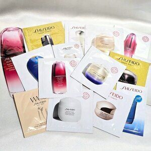 Lot of 10 Shiseido skincare, eye care & Sun care samples, randomly selected